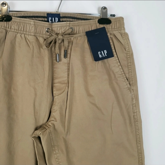 Gap Joggers Pants Elastic Ankle Drawstring Waist Twill Khaki Joggers Pockets XL - Picture 6 of 7